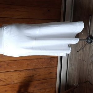 Nic + Zoe white linen asymmetrical skirt, size 8